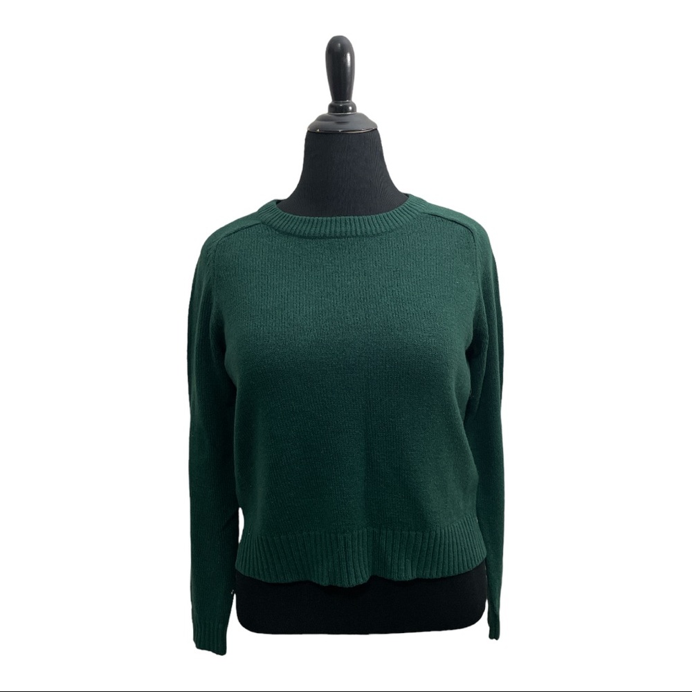 Green Split Hem Sweater